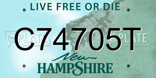 C74705T New Hampshire License Plate