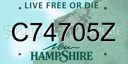 C74705Z New Hampshire License Plate