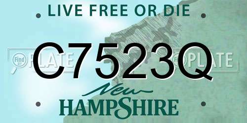 C7523Q New Hampshire License Plate