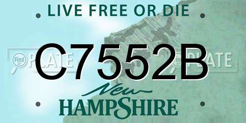 C7552B New Hampshire License Plate