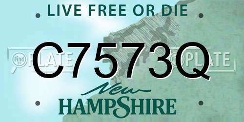 C7573Q New Hampshire License Plate