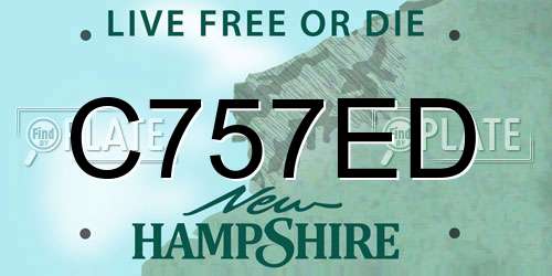 C757ED New Hampshire License Plate