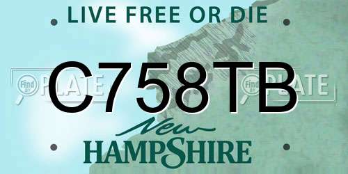 C758TB New Hampshire License Plate