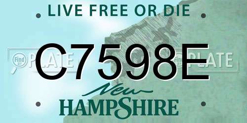 C7598E New Hampshire License Plate