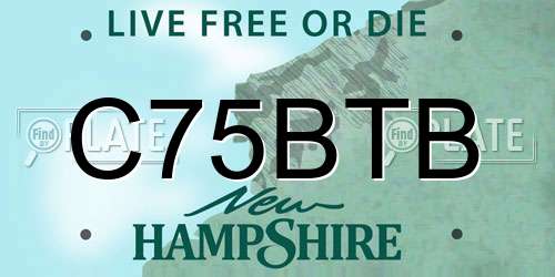C75BTB New Hampshire License Plate