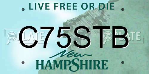 C75STB New Hampshire License Plate
