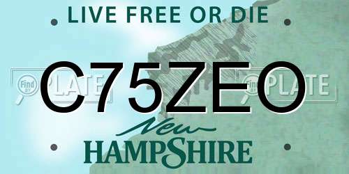 C75ZEO New Hampshire License Plate