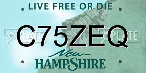 C75ZEQ New Hampshire License Plate