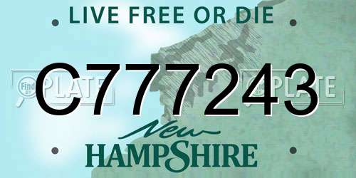 C777243 New Hampshire License Plate