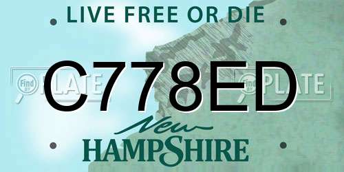 C778ED New Hampshire License Plate