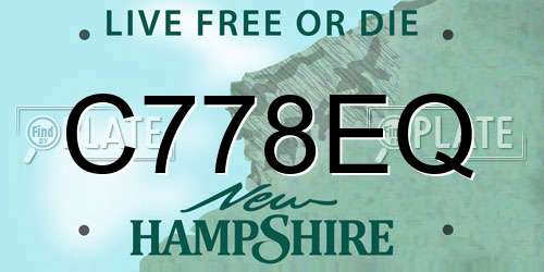 C778EQ New Hampshire License Plate