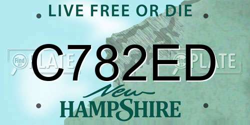 C782ED New Hampshire License Plate