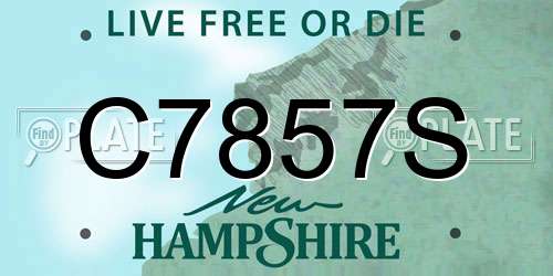 C7857S New Hampshire License Plate