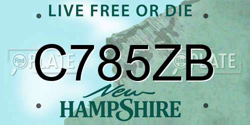 C785ZB New Hampshire License Plate