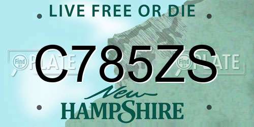 C785ZS New Hampshire License Plate