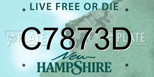 C7873D New Hampshire License Plate