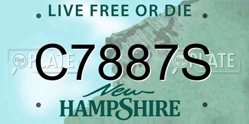 C7887S New Hampshire License Plate