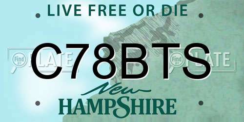 C78BTS New Hampshire License Plate