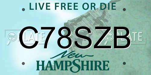 C78SZB New Hampshire License Plate