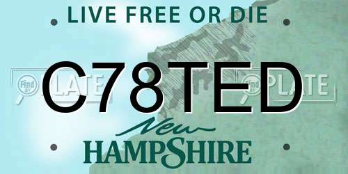 C78TED New Hampshire License Plate