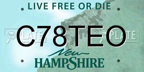 C78TEO New Hampshire License Plate