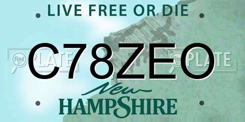 C78ZEO New Hampshire License Plate