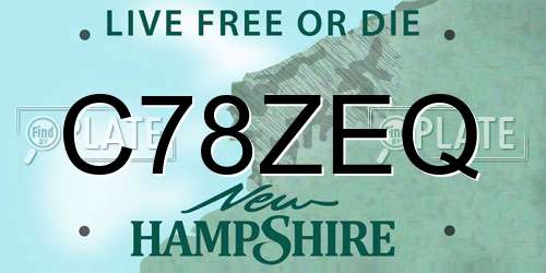 C78ZEQ New Hampshire License Plate