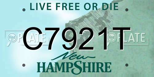 C7921T New Hampshire License Plate