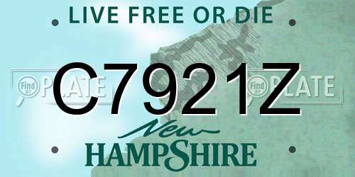 C7921Z New Hampshire License Plate