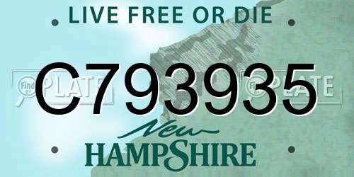 C793935 New Hampshire License Plate