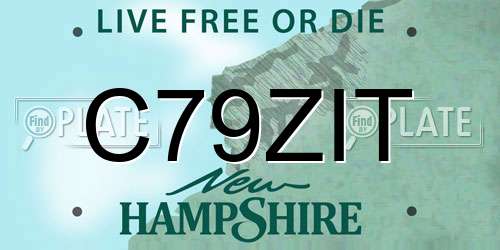 C79ZIT New Hampshire License Plate