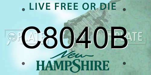C8040B New Hampshire License Plate