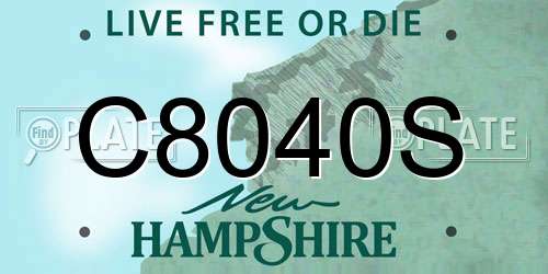 C8040S New Hampshire License Plate