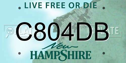 C804DB New Hampshire License Plate