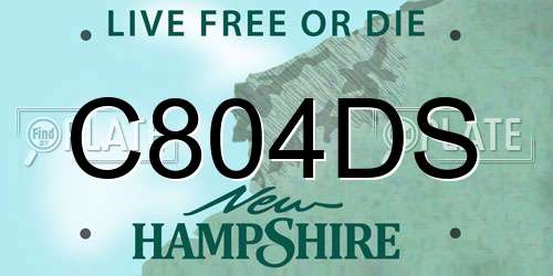 C804DS New Hampshire License Plate