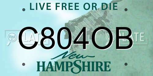 C804OB New Hampshire License Plate