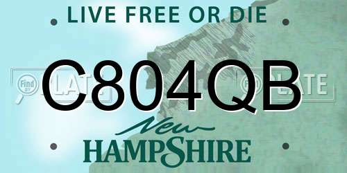 C804QB New Hampshire License Plate