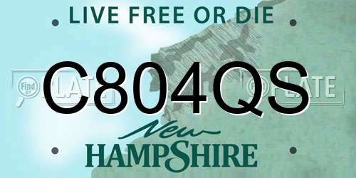 C804QS New Hampshire License Plate
