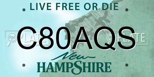 C80AQS New Hampshire License Plate
