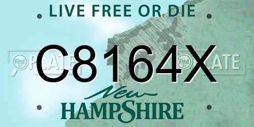 C8164X New Hampshire License Plate