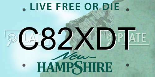 C82XDT New Hampshire License Plate