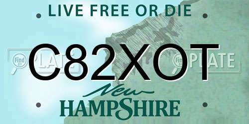 C82XOT New Hampshire License Plate