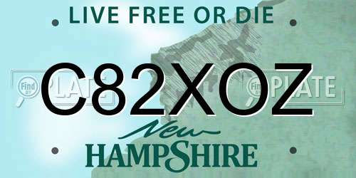 C82XOZ New Hampshire License Plate