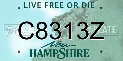 C8313Z New Hampshire License Plate