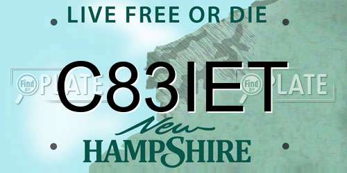 C83IET New Hampshire License Plate