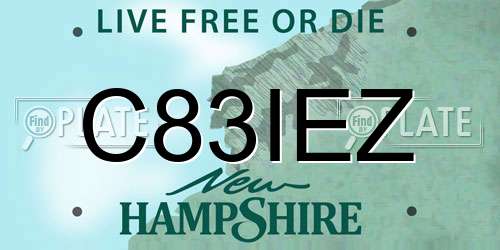 C83IEZ New Hampshire License Plate