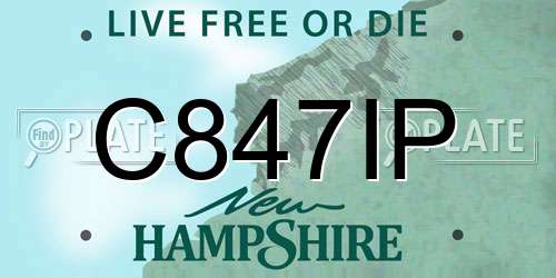 C847IP New Hampshire License Plate