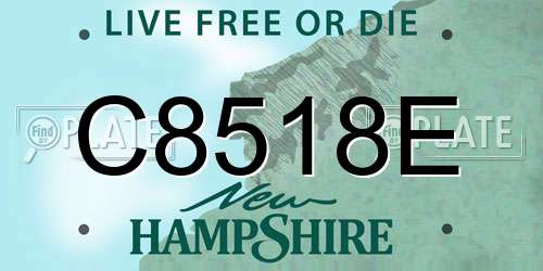 C8518E New Hampshire License Plate