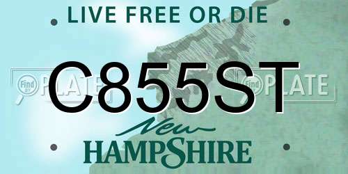 C855ST New Hampshire License Plate