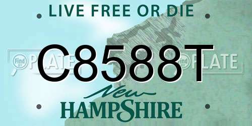 C8588T New Hampshire License Plate